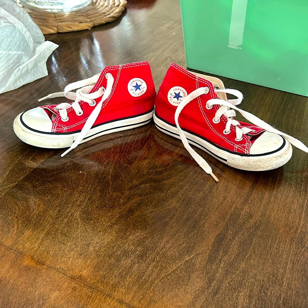 kids red chuck converse lace up shoes unisex